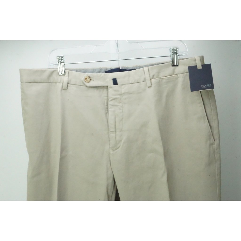 Incotex Taupe Comfortchino 100 Cotton Chino Pants Trousers 56 Eu Brand New